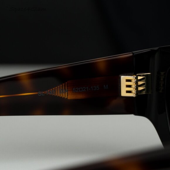 BRAND NEW Saint Laurent SL740 004 Black Havana Square Unisex Sunglasses - Picture 6 of 10